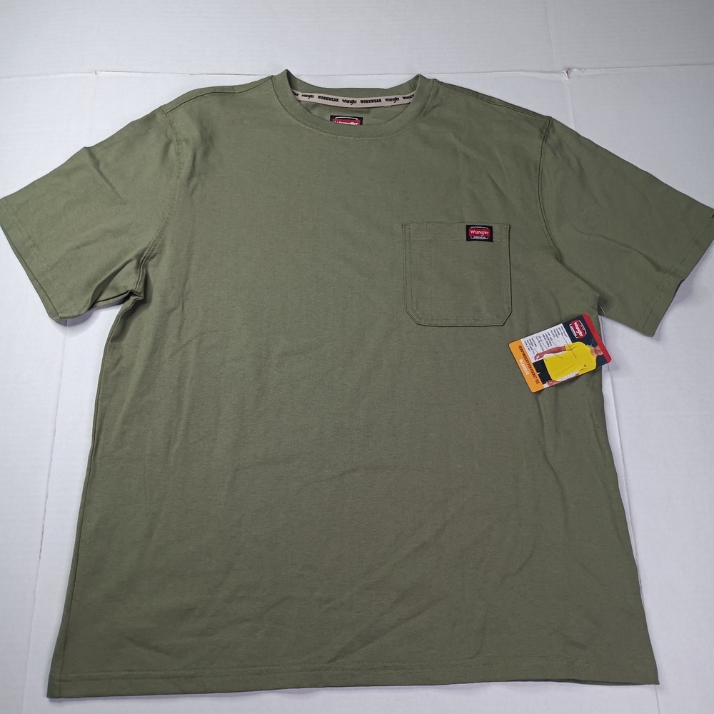 Wrangler Workwear‎ Men's SS Heavyweight Pocket Tee Size L (42-44) Green Relaxed